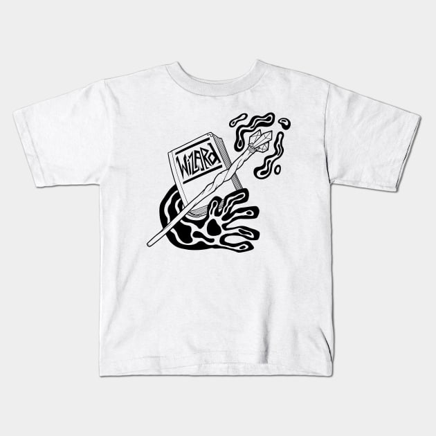 Wizard Class - Black Design Kids T-Shirt by CliffeArts